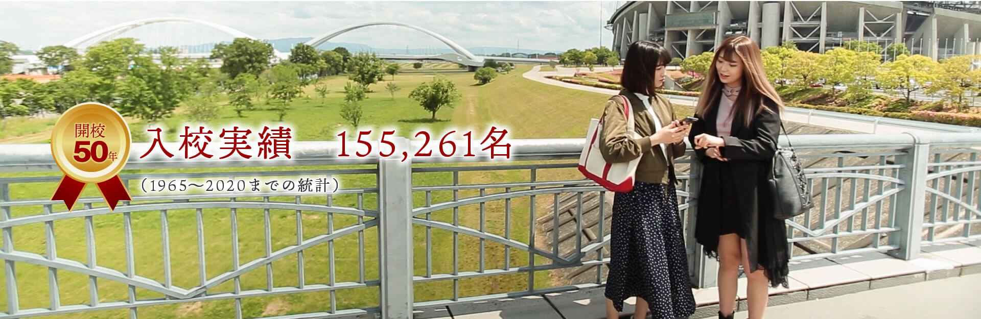開校50年 入校実績153,358名（1965～2019までの統計）